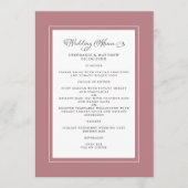 Dusty Roos Wedding Modern Chic Borders Menu (Voorkant)