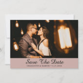 Dusty Roos Wedding Photo Save the Date Cards (Voorkant)