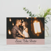Dusty Roos Wedding Photo Save the Date Cards (Staand voorkant)