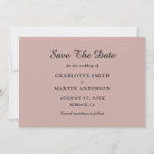 Dusty Roos Wedding Photo Save the Date Cards (Achterkant)