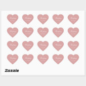 Dusty Roos Wedding Pink Heart Elegant Calligrafie Hart Sticker (Vel)