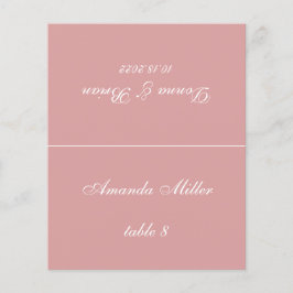Dusty Roos Wedding Place Card - Gedrukte gastnaam