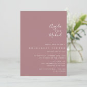 Dusty Roos Wedding Rehearsal Dinner Invitations Kaart (Staand voorkant)