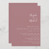 Dusty Roos Wedding Rehearsal Dinner Invitations Kaart (Voorkant / Achterkant)