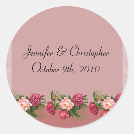 Dusty Roos Wedding Ronde Sticker (Voorkant)