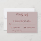 Dusty Roos Wedding RSVP Kaart (Voorkant)