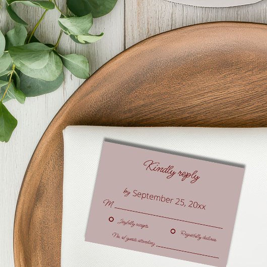 Dusty Roos Wedding RSVP Kaart