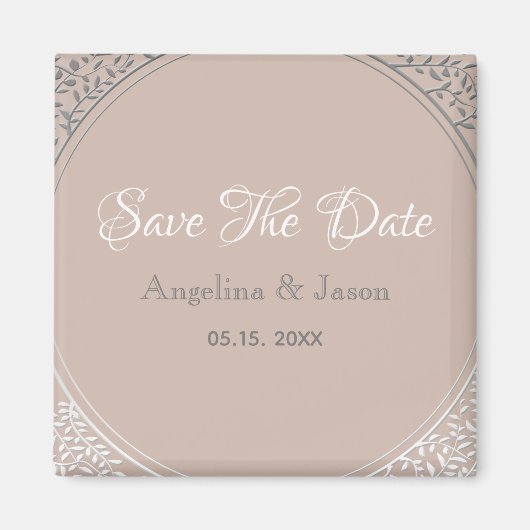 Dusty Roos Wedding Save the Date Invitation Magneet (Voorkant)