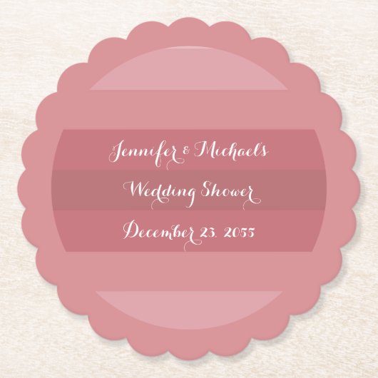 Dusty Roos Wedding Shower of Jubileum Party Kartonnen Onderzetters (Voorkant)