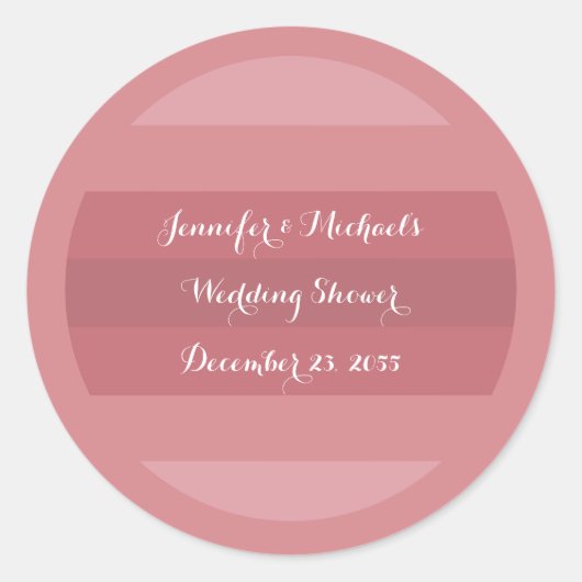 Dusty Roos Wedding Shower of Jubileum Party Ronde Sticker (Voorkant)