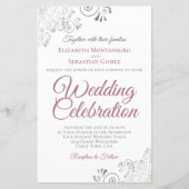 Dusty Roos & White BUDGET bruiloft Uitnodigen Groo (Voorkant)