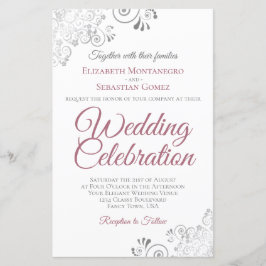 Dusty Roos & White BUDGET bruiloft Uitnodigen Groo