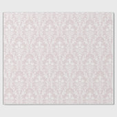 Dusty Roos White Damask Elegant Wedding Cadeaupapier (Vlak)