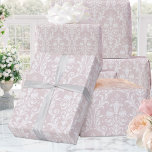 Dusty Roos White Damask Elegant Wedding Cadeaupapier<br><div class="desc">Een stoffige roos en een wit,  vochtig bruiloft verpakkingspapier.</div>