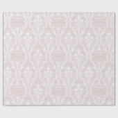 Dusty Roos White Damask voeg naam toe en is gefeli Cadeaupapier (Vlak)
