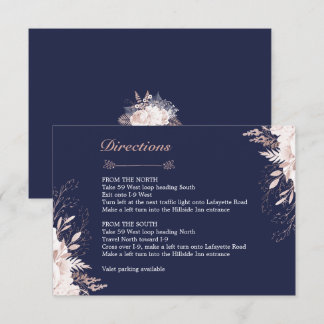 Dusty Roos White Floral Navy Blue Routebeschrijvin Kaart