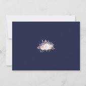 Dusty Roos White Floral Navy Blue Save the Date (Achterkant)