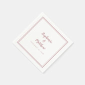 Dusty Roos & White Simple Modern Wedparty Servet (Hoek)