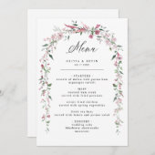 Dusty Roos Wild Flowers Blush Bloemen Bloemen Brui Menu (Voorkant / Achterkant)