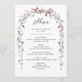 Dusty Roos Wild Flowers Blush Bloemen Bloemen Brui Menu (Voorkant)