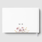 Dusty Roos Wildflower Bloemen bruiloft gastenboek (Achterkant)