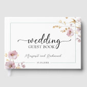 Dusty Roos Wildflower Bloemen bruiloft gastenboek (Voorkant)