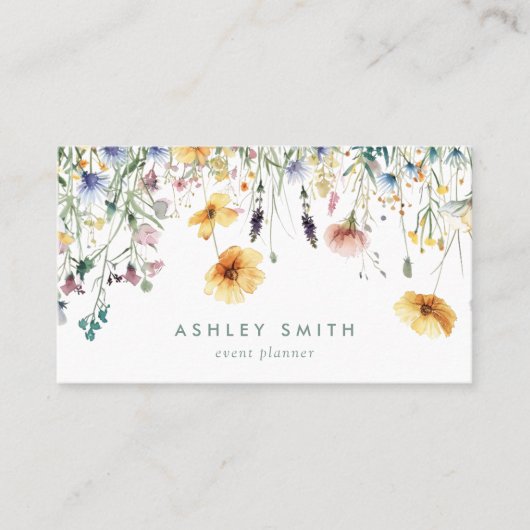 Dusty Roos Wildflower QR-code Visitekaartje (Voorkant)