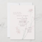 Dusty Roos Wildflower Wedding Invitation Kaart (Voorkant)