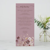 Dusty Roos Wildflower Wedding Menu (Staand voorkant)