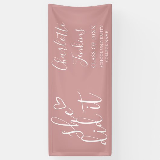 Dusty Roos Ze deed het script afstudeerfeest Spandoek (Verticaal)