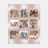 Dusty Roos Zonnebloem Simplistisch 9 Fotocollage Fleece Deken (Voorkant)