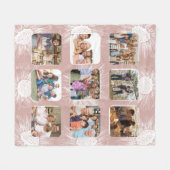 Dusty Roos Zonnebloem Simplistisch 9 Fotocollage Fleece Deken (Voorkant (Horizontaal))