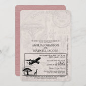 Dusty Roos Zuid-Afrika Passport Wedding Kaart (Voorkant / Achterkant)