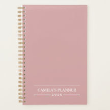 Dusty Rose 2026 Planner | Aangepaste naam & jaar