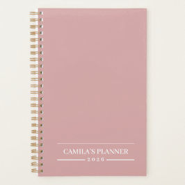 Dusty Rose 2026 Planner | Aangepaste naam & jaar