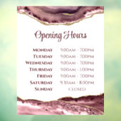 Dusty Rose Agate Openingstijden Ruitstickers Raamsticker (Vel 3)
