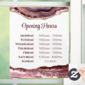 Dusty Rose Agate Openingstijden Ruitstickers Raamsticker (Huis)
