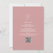 Dusty Rose All In One QR Code Baby Sprinkle Shower Kaart (Achterkant)