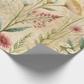Dusty Rose and Sage Wildflower Botanical Scene Cadeaupapier (Hoek)