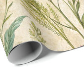 Dusty Rose and Sage Wildflower Botanical Scene Cadeaupapier (Rol Hoek)