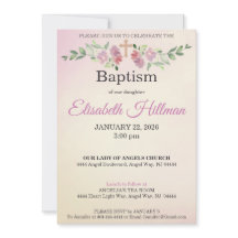 Dusty Rose & Antique Yellow Watercolor Baptism