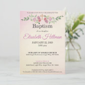 Dusty Rose & Antique Yellow Watercolor Baptism Kaart (Staand voorkant)