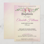 Dusty Rose & Antique Yellow Watercolor Baptism Kaart (Voorkant / Achterkant)