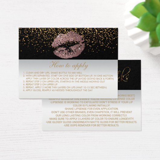Dusty Rose Application Instructions Visitekaartjes (Bureau)