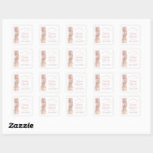 Dusty Rose Baby Blocks Baby Shower Favor Sticker (Vel)