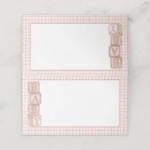 Dusty Rose Baby Blocks Blank Food Labels &  Plaatskaartje (Buitenkant ongevouwen)