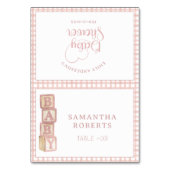 Dusty Rose Baby Blocks Editable Tent Cards  Kaart (Voorkant)