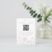 Dusty Rose Botanical Minimal Wedding Website QR  Informatiekaartje (Staand voorkant)