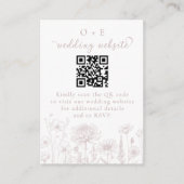 Dusty Rose Botanical Minimal Wedding Website QR  Informatiekaartje (Voorkant)