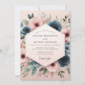 Dusty Rose Botanical Whimsy Wedding Kaart (Voorkant)